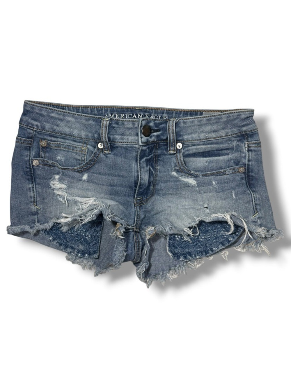 American Eagle Women's Super Stretch Shortie Medium Wash Size 6